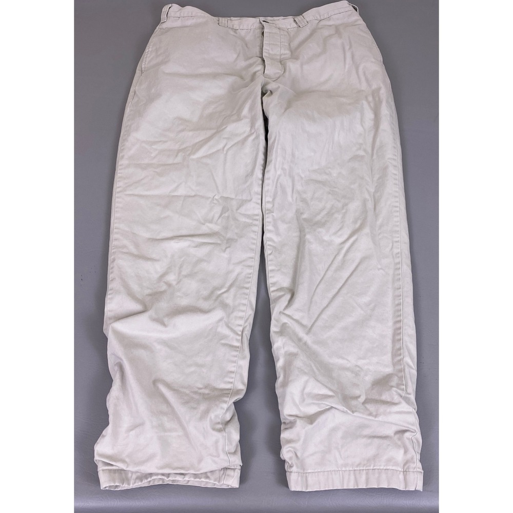 Field‎ Gear Flannel Lined Khaki Pants Mens 38x32 Button Fly Tan Cotton Chino